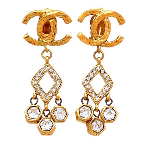 pre-owned chanel earrings|vintage Chanel earrings for sale.